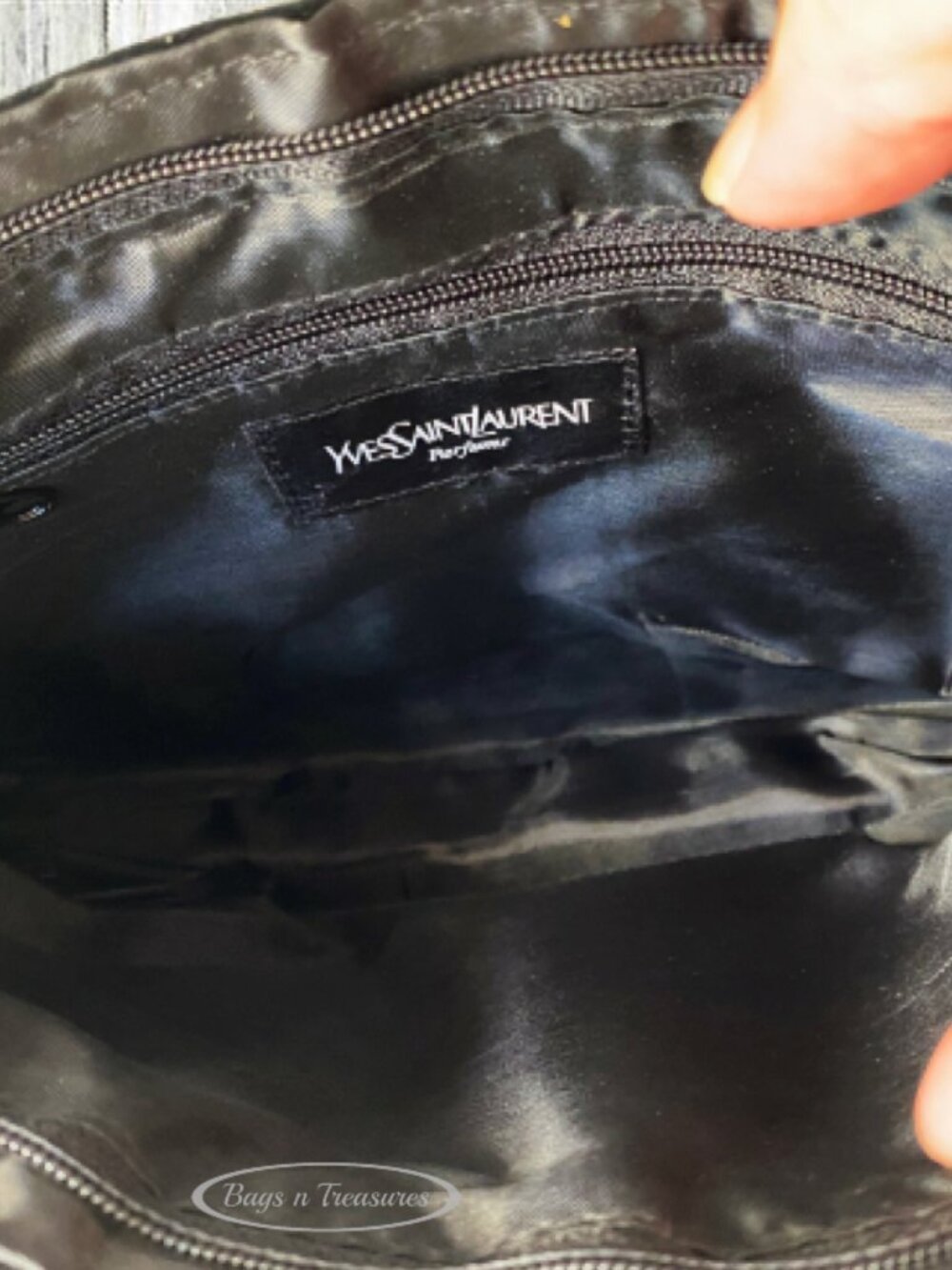 YSL VIP Velvet Satin Clutch Black Evening Bag NWOT Zip Top - Picture 6 of 7